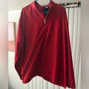 Ashworth Men’s Sz XLarge Red 1/4 Zip Mock Neck Golf Windbreaker Pullover Sweater